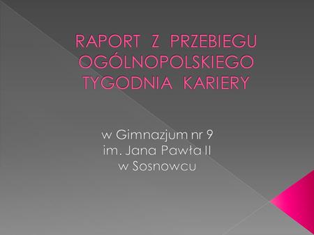 10 września 2009 roku szkolny doradca zawodowy, p. B. Białożyt- Horzela, poinformowała Grono Pedagogiczne Gimnazjum nr 9 o możliwości zgłoszenia szkoły.