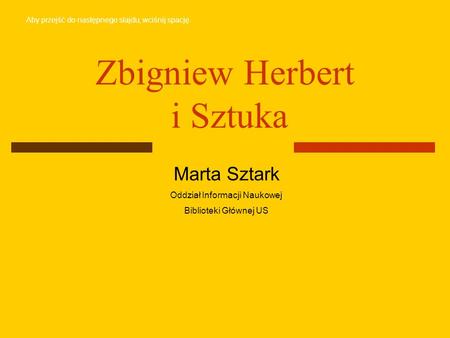 Zbigniew Herbert i Sztuka