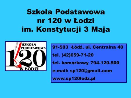 Szkoła Podstawowa nr 120 w Łodzi im. Konstytucji 3 Maja