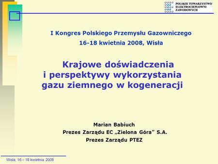I Kongres Polskiego Przemysłu Gazowniczego