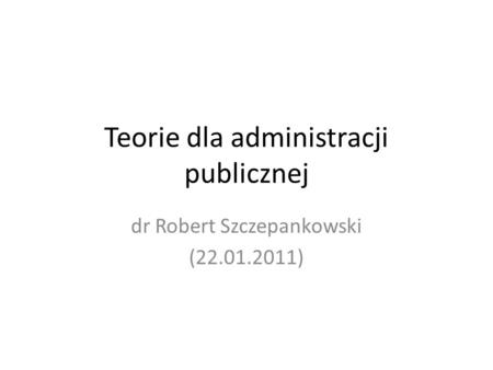 Teorie dla administracji publicznej