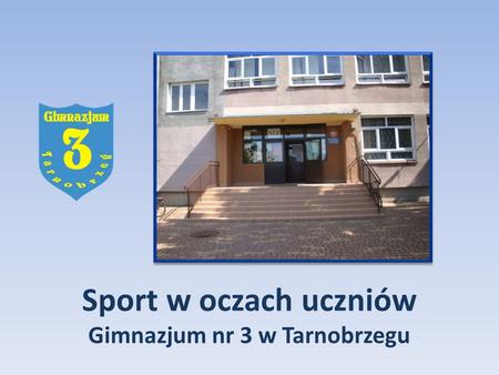Sport w oczach uczniów Gimnazjum nr 3 w Tarnobrzegu