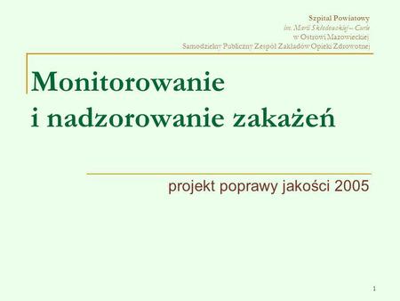projekt poprawy jakości 2005