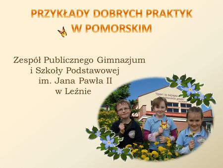 Zespół Publicznego Gimnazjum i Szkoły Podstawowej im. Jana Pawła II w Leźnie.
