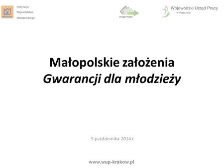 Małopolskie założenia Gwarancji dla młodzieży
