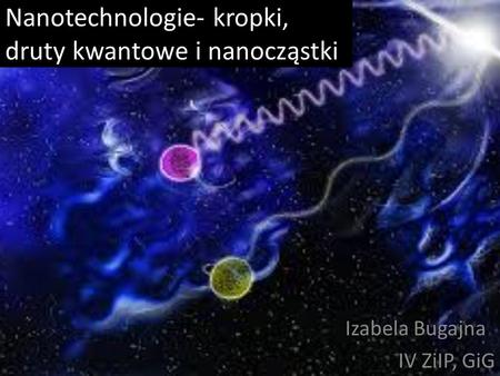 Nanotechnologie- kropki, druty kwantowe i nanocząstki