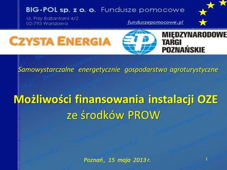 Możliwości finansowania instalacji OZE ze środków PROW