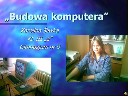 „Budowa komputera” Karolina Śliwka Kl. III „a” Gimnazjum nr 9.