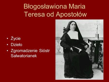 Błogosławiona Maria Teresa od Apostołów