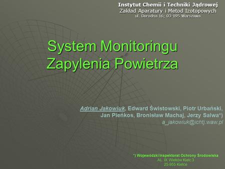 System Monitoringu Zapylenia Powietrza