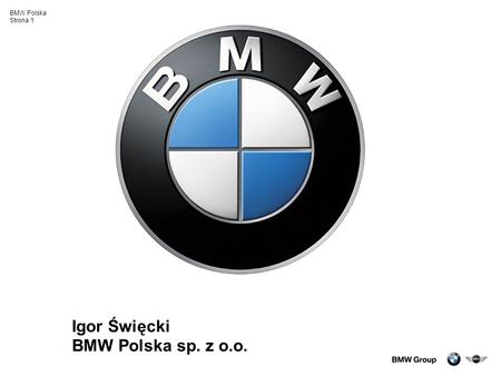 Igor Święcki BMW Polska sp. z o.o..