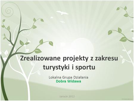 Zrealizowane projekty z zakresu turystyki i sportu Lokalna Grupa Działania Dobra Widawa Jarocin 2012.