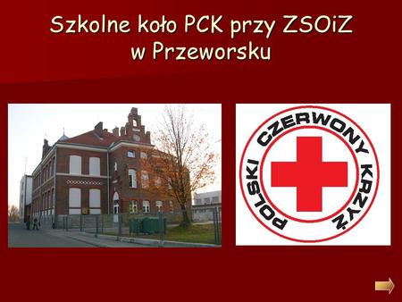 Szkolne koło PCK przy ZSOiZ w Przeworsku. Cele naszej działalności Promocja idei niesienia bezinteresownej pomocy Promocja idei niesienia bezinteresownej.