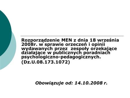 Rozporządzenie MEN z dnia 18 września 2008r