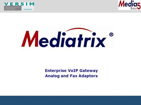 CoM.sat product portfolio 2009 1 Enterprise VoIP Gateway Analog and Fax Adaptors.