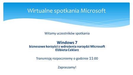 Wirtualne spotkania Microsoft