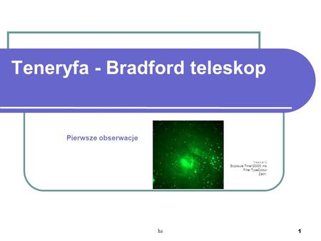 Teneryfa - Bradford teleskop