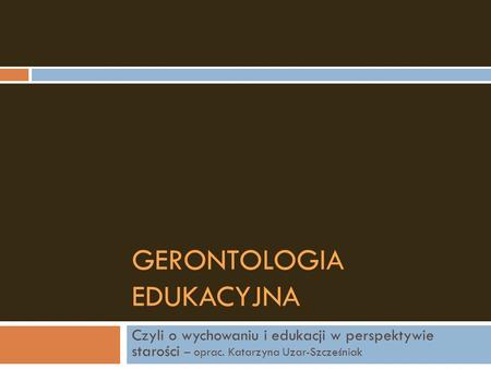 Gerontologia edukacyjna