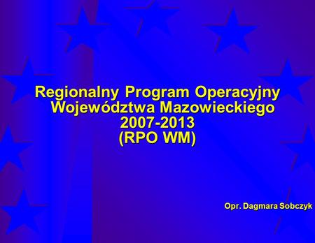 Regionalny Program Operacyjny Województwa Mazowieckiego