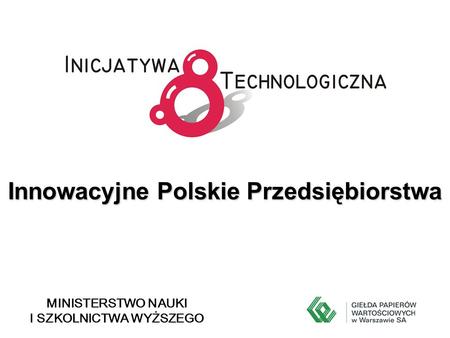Innowacyjne Polskie Przedsiębiorstwa MINISTERSTWO NAUKI I SZKOLNICTWA WYŻSZEGO.