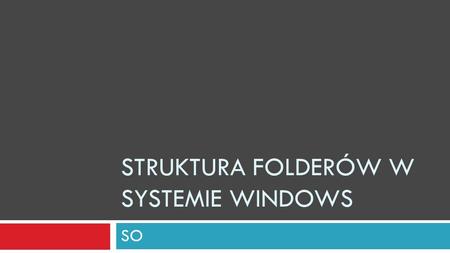 Struktura folderów w systemie Windows