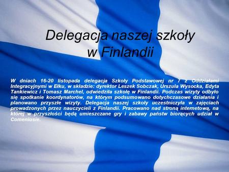 Delegacja naszej szkoły w Finlandii