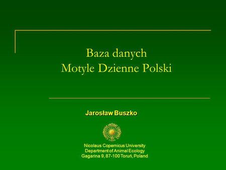 Baza danych Motyle Dzienne Polski