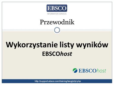 Przewodnik Wykorzystanie listy wyników EBSCOhost