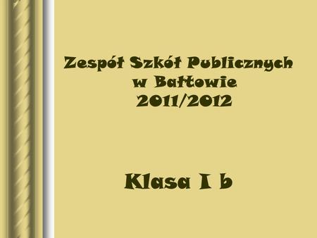 Zespół Szkół Publicznych w Bałtowie 2011/2012