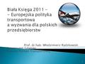 Prof. dr hab. Włodzimierz Rydzkowski Uniwersytet Gdański Katedra Polityki Transportowej 1.