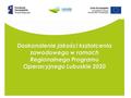 Doskonalenie jakości kształcenia zawodowego w ramach Regionalnego Programu Operacyjnego Lubuskie 2020.
