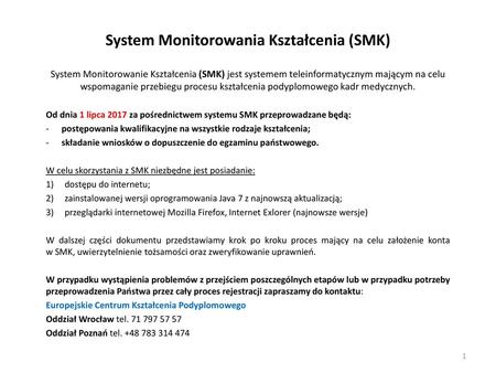 System Monitorowania Kształcenia (SMK)