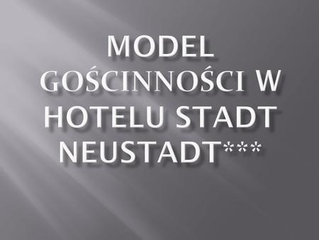 Model gościnności w Hotelu Stadt Neustadt***