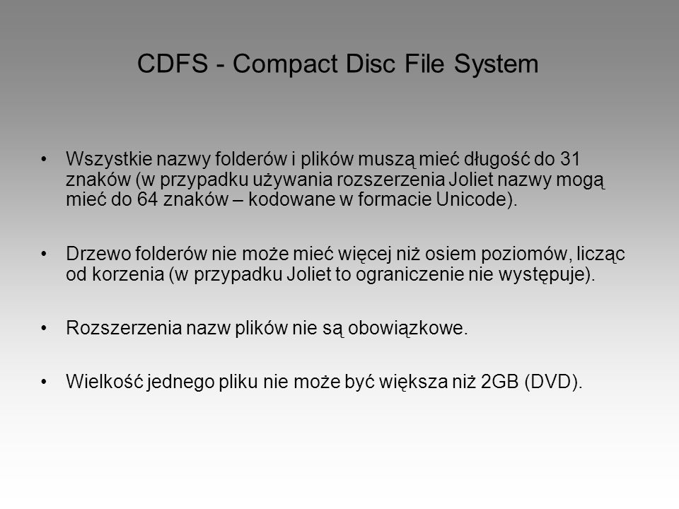 CDFS - Compact Disc File System
