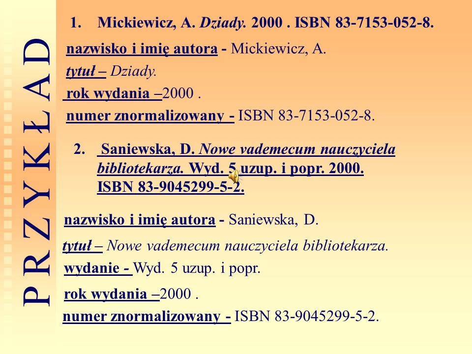 P R Z Y K Ł A D Mickiewicz, A. Dziady ISBN