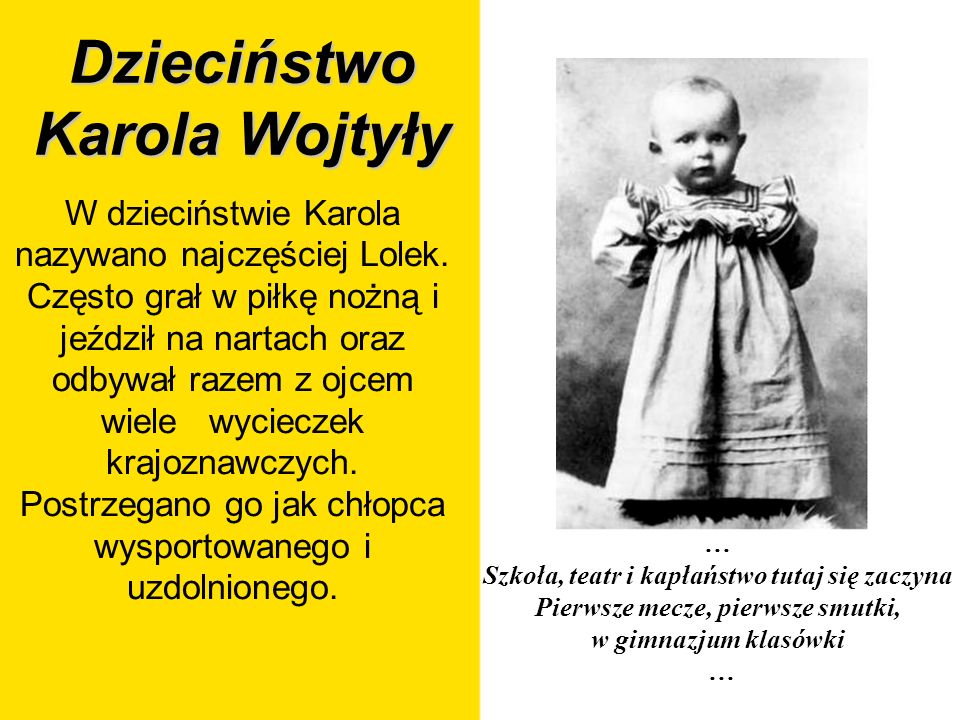 Dzieciństwo Karola Wojtyły