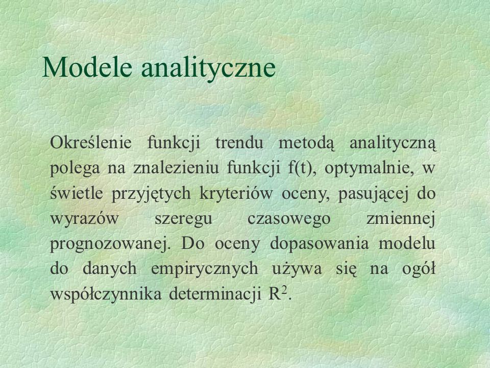 Modele analityczne