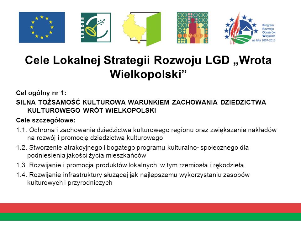 Cele Lokalnej Strategii Rozwoju LGD „Wrota Wielkopolski