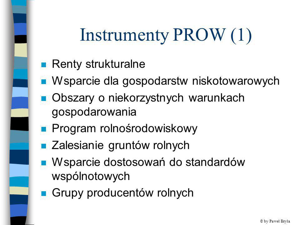 Instrumenty PROW (1) Renty strukturalne
