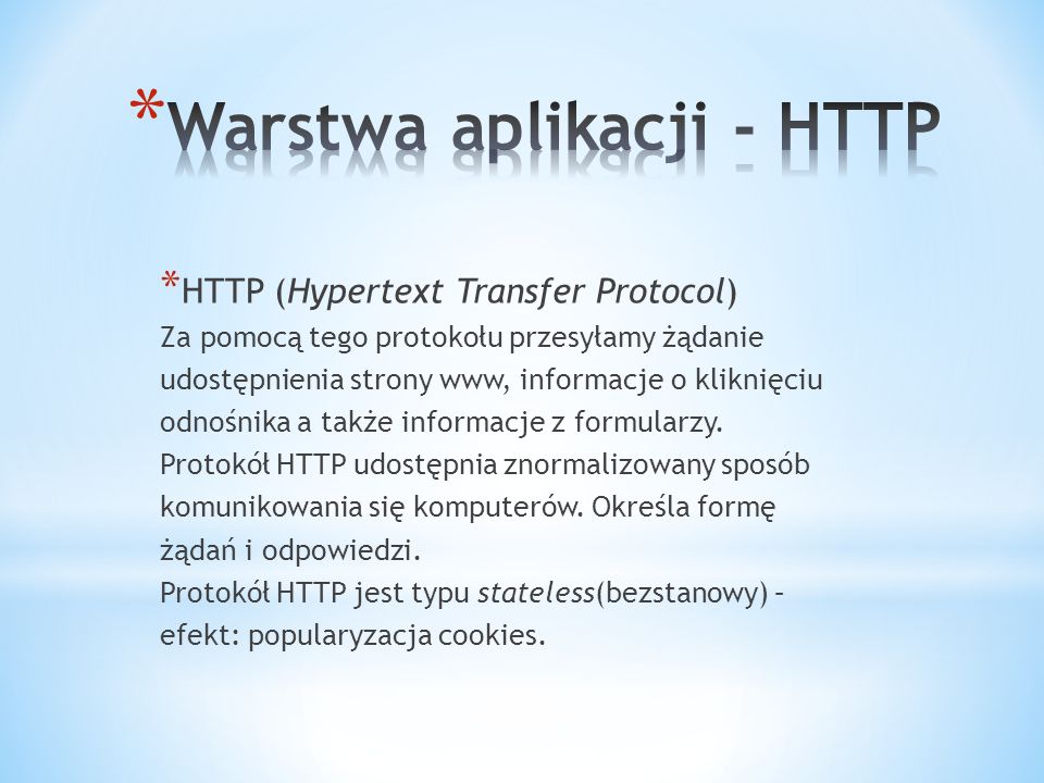 Warstwa aplikacji - HTTP