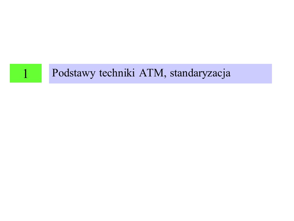 1 Podstawy techniki ATM, standaryzacja