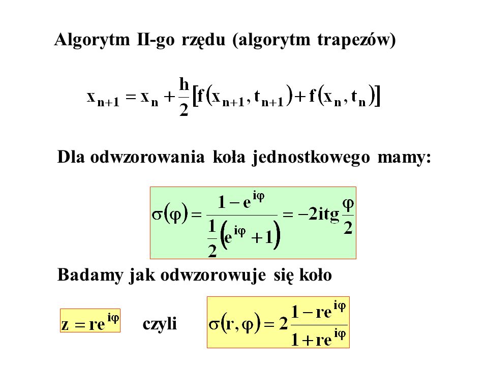 Algorytm II-go rzędu (algorytm trapezów)