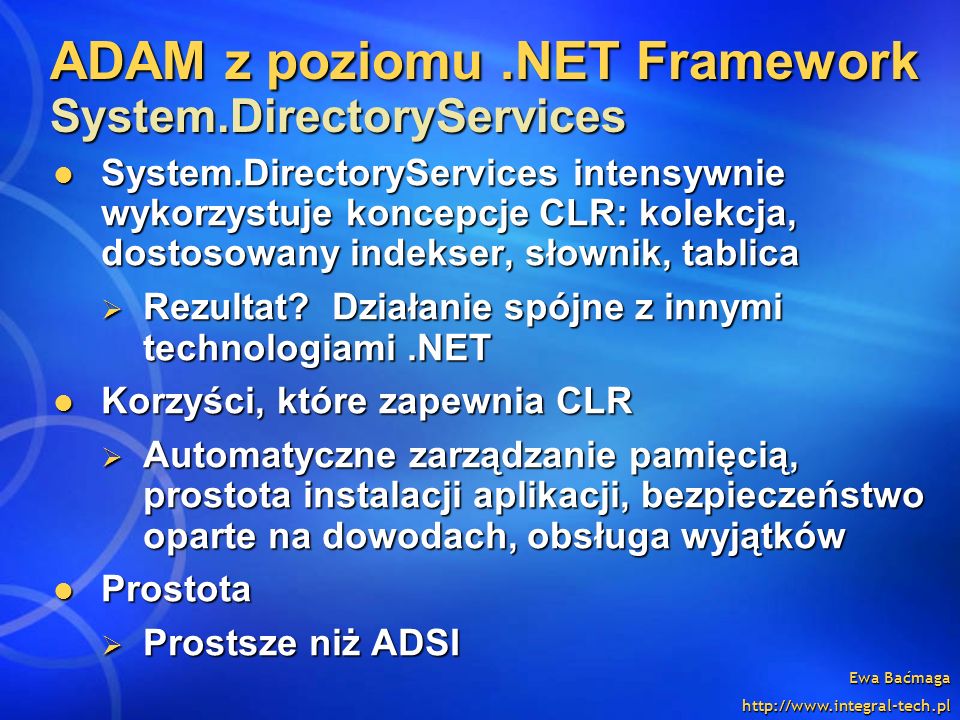 ADAM z poziomu .NET Framework System.DirectoryServices