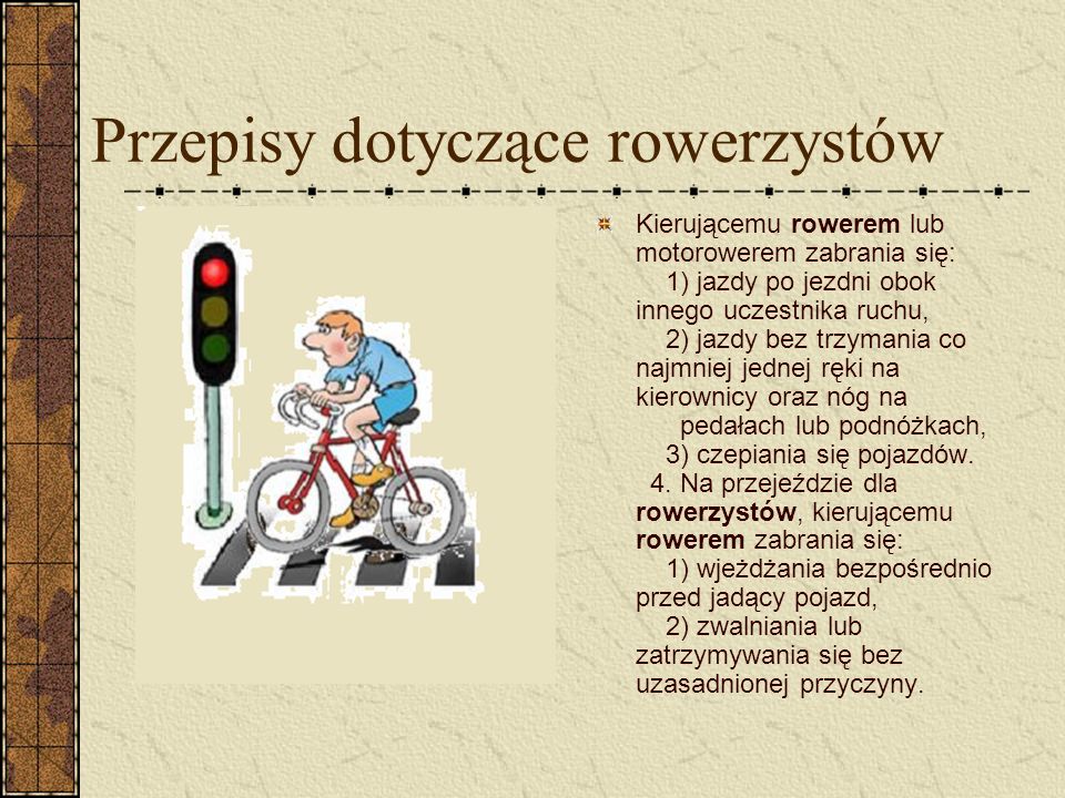 Przepisy dotyczące rowerzystów