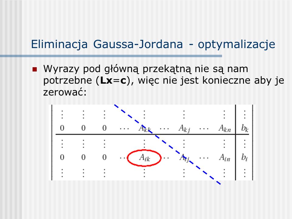 Eliminacja Gaussa-Jordana - optymalizacje