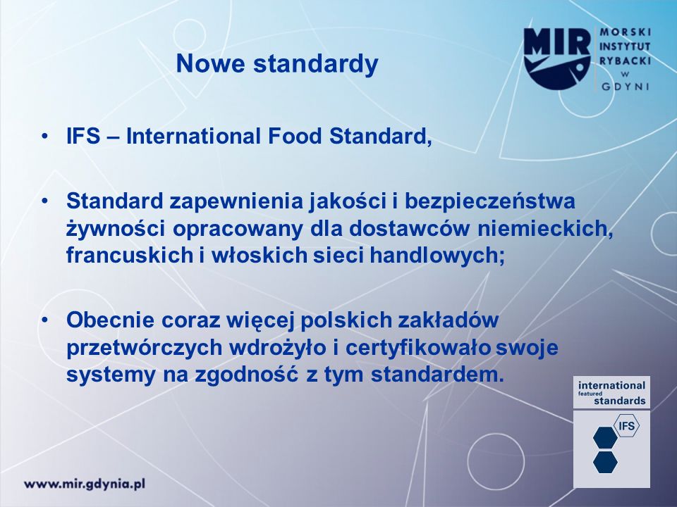 Nowe standardy IFS – International Food Standard,