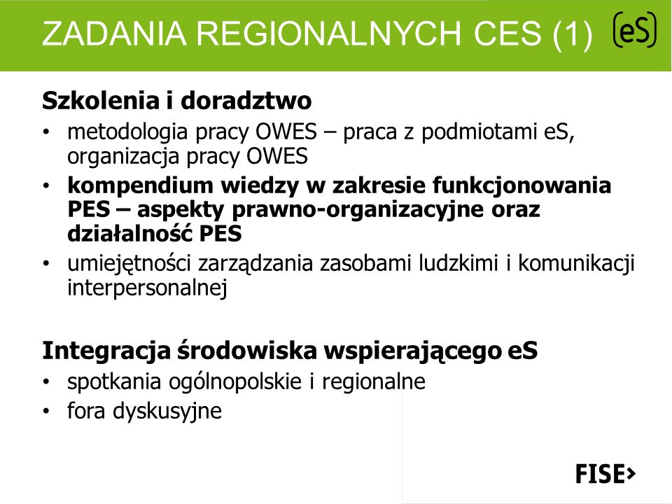 Zadania regionalnych CES (1)