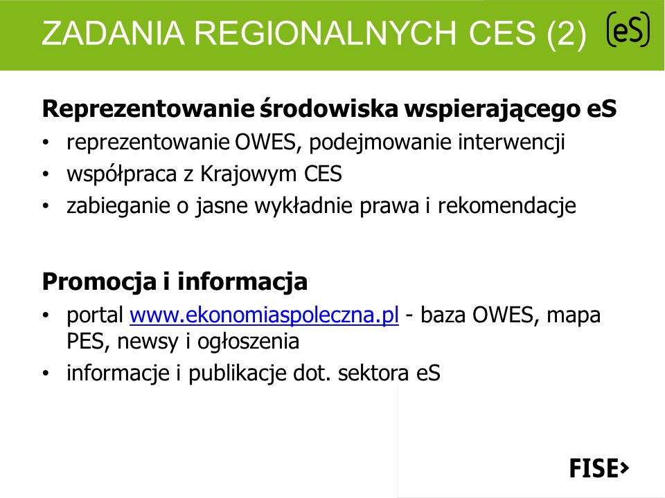 Zadania regionalnych CES (2)