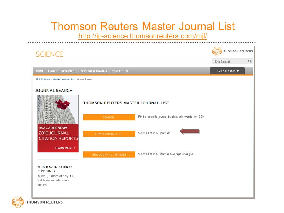 Thomson Reuters Master Journal List   thomsonreuters