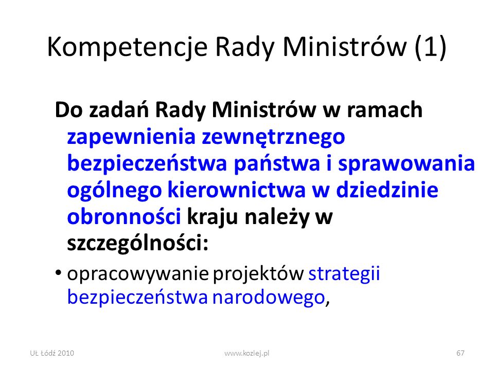 Kompetencje Rady Ministrów (1)
